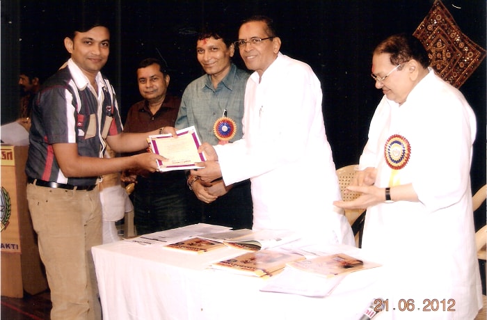 AWARDED FROM EX-SPEAKER SHRI ARUN GUJRATHI AND SHRI HEMRAJ SHAH IN KUTCH SHAKTI PROGRAM FOR BEST ESSAY.